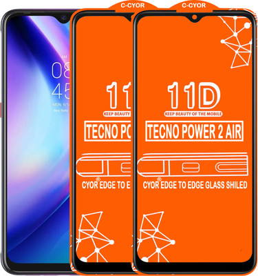 CYOR Edge To Edge Tempered Glass for TECNO POWER 2 AIR(Pack of 2)