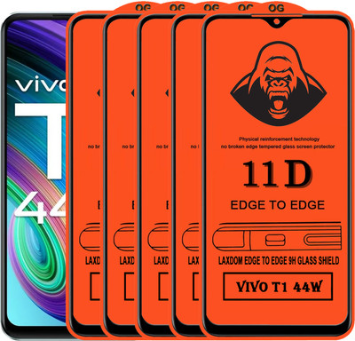 Laxdom Edge To Edge Tempered Glass for VIVO T1 44W(Pack of 5)