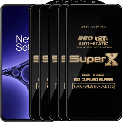 Qyist Edge To Edge Tempered Glass for ONEPLUS NORD CE 3 5G(Pack of 5)