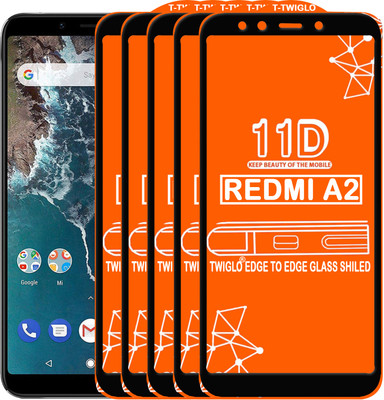 TWIGLO Edge To Edge Tempered Glass for REDMI A2(Pack of 5)
