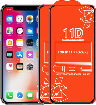 Qyist Edge To Edge Tempered Glass for FOR IPHONE 11 PRO, Apple iPhone X, Apple iPhone XS(Pack of 2)
