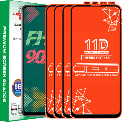 Laxdom Edge To Edge Tempered Glass for INFINIX HOT 11S(Pack of 4)