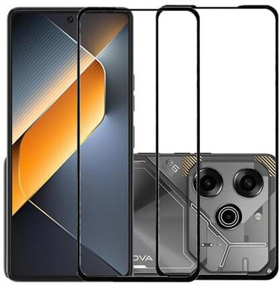 NaturalBuy Edge To Edge Tempered Glass for Tecno Pova 6 Pro 5G-| 9H tempered glass protects the entire front display And Easy Installation Kit | Full Glue Curved Tempered Glass | -| 9H tempered glass protects the entire front display And Easy Installation Kit | Full Glue Curved Tempered Glass |(Pack