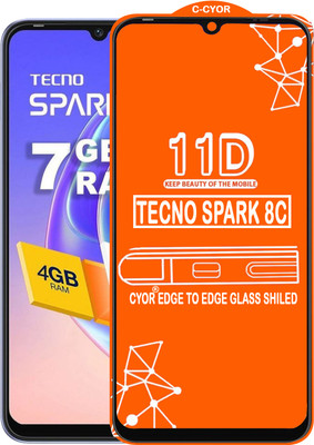 CYOR Edge To Edge Tempered Glass for TECNO SPARK 8C(Pack of 1)