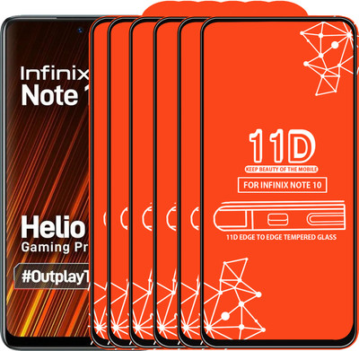 Roxel Edge To Edge Tempered Glass for Infinix Note 10(Pack of 6)