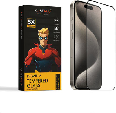 CASENED Edge To Edge Tempered Glass for iPhone 15 Pro Max(Pack of 1)