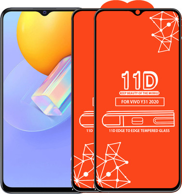 Qyist Edge To Edge Tempered Glass for Vivo Y31 2020(Pack of 2)