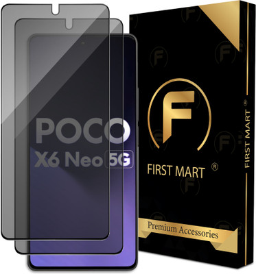 FIRST MART Edge To Edge Tempered Glass for Poco X6 Neo 5G, Poco X6 Neo, Redmi Note 13 5G, Redmi Note 13 Pro 5G, Poco F6 5G, Poco X6 5G, Poco X6 Pro 5G, Privacy Anti Spy Glass(Pack of 2)