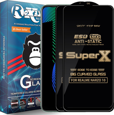 Roxel Edge To Edge Tempered Glass for REALME NARZO 10(Pack of 2)
