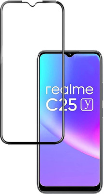 O2MG Edge To Edge Tempered Glass for realme C25Y(Pack of 1)