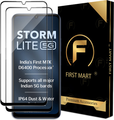 FIRST MART Edge To Edge Tempered Glass for Lava Storm Lite 5G, Lava Storm Lite(Pack of 2)