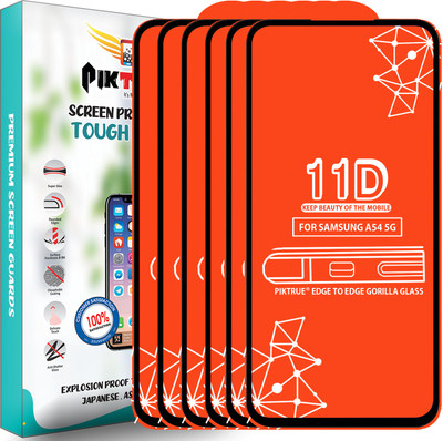 PikTrue Edge To Edge Tempered Glass for Samsung A54 5G(Pack of 6)