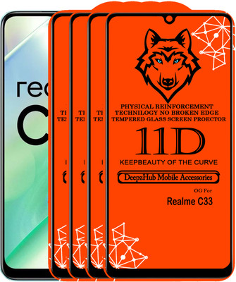 DeepzHub Edge To Edge Tempered Glass for Realme C33(Pack of 4)