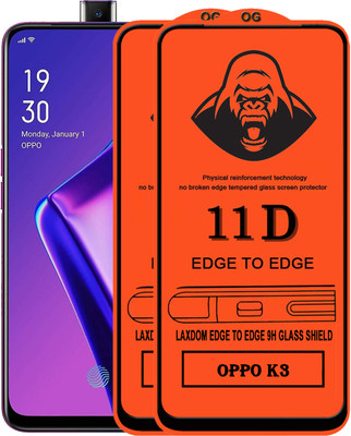 Laxdom Edge To Edge Tempered Glass for OPPO K3(Pack of 2)
