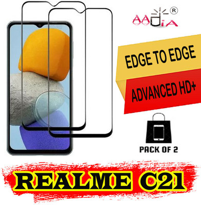 aadia Edge To Edge Tempered Glass for REALME C21(Pack of 2)