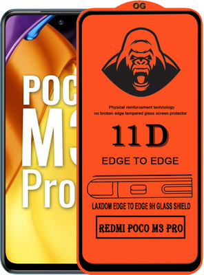 Laxdom Edge To Edge Tempered Glass for POCO M3 PRO(Pack of 1)