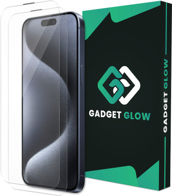 Gadget Glow Edge To Edge Tempered Glass for Apple iPhone 15 Pro Max, IPhone 15 Pro Max, 15 Pro Max, Crystal Clear Glass with Anti Dust Filter(Pack of 2)