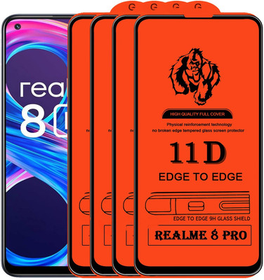 NaturalBuy Edge To Edge Tempered Glass for Realme 8 Pro(9H-10H-Pack of 4)(Pack of 4)