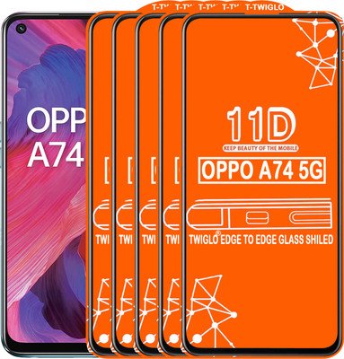 TWIGLO Edge To Edge Tempered Glass for OPPO A74 5G(Pack of 5)