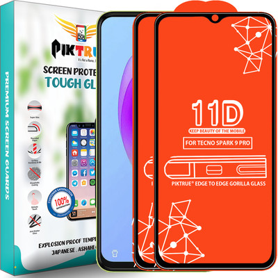PikTrue Edge To Edge Tempered Glass for Tecno Spark 9 Pro(Pack of 2)