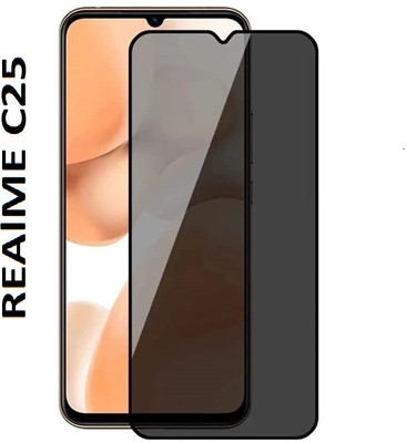 Maxboost Tempered Glass Guard for Realme C25 with Free Complete Easy Installation Kit Pack (Privacy Tempered) Combo Pack(Pack of 2)