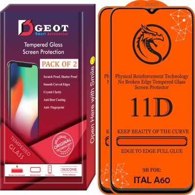 Dgeot Edge To Edge Tempered Glass for Itel A60 4G(Pack of 2)