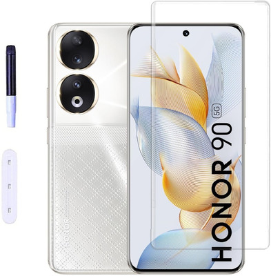 Mersal Edge To Edge Tempered Glass for Honor 90 5G, UV Curved Screen Protector with Easy Installation Kit(Pack of 1)