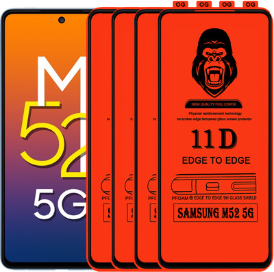 Laxdom Edge To Edge Tempered Glass for SAMSUNG M52 5G(Pack of 4)