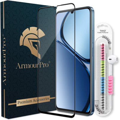 ArmourPro Edge To Edge Tempered Glass for Poco C75 5G, Poco C75, OG Tempered Glass with Cable Protector(Pack of 1)