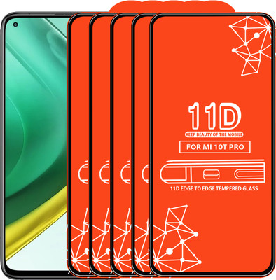 Qyist Edge To Edge Tempered Glass for Mi 10T Pro(Pack of 5)