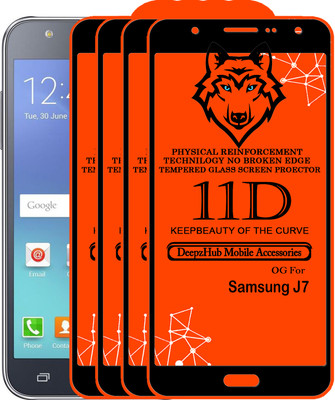 DeepzHub Edge To Edge Tempered Glass for Samsung Galaxy J7(Pack of 4)