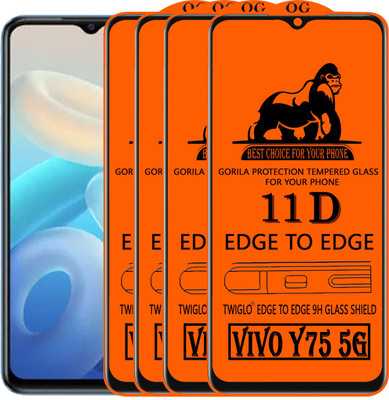 TWIGLO Edge To Edge Tempered Glass for VIVO Y75 5G(Pack of 4)