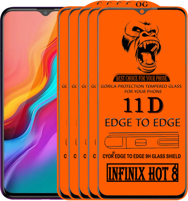 CYOR Edge To Edge Tempered Glass for Infinix Hot 8(Pack of 5)