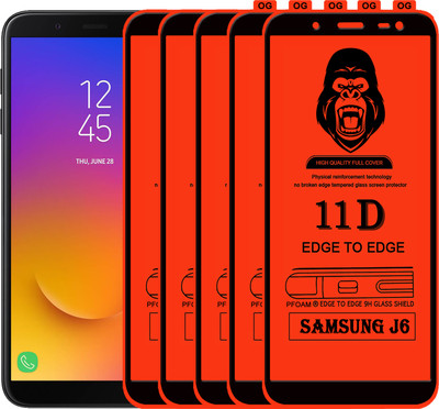 Laxdom Edge To Edge Tempered Glass for SAMSUNG J6(Pack of 5)