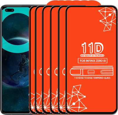 Roxel Edge To Edge Tempered Glass for Infinix Zero 8I(Pack of 6)