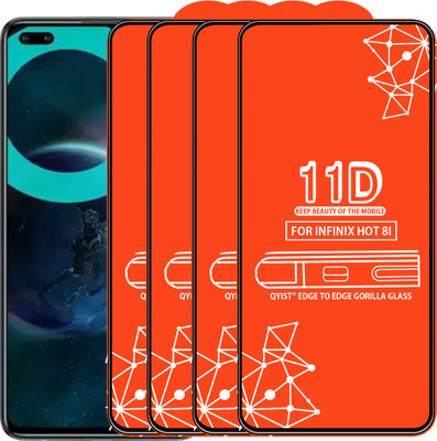 Qyist Edge To Edge Tempered Glass for Infinix Hot 8I(Pack of 4)
