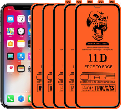 PFOAM Edge To Edge Tempered Glass for Apple iPhone X(Pack of 5)