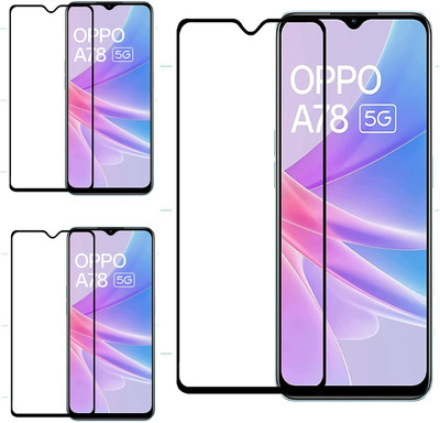 ISAAK Edge To Edge Tempered Glass for OPPO A78 5G, Edge to Edge, Full Flue 11D Tempered Glass(Pack of 3)