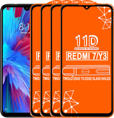 TWIGLO Edge To Edge Tempered Glass for REDMI 7(Pack of 4)