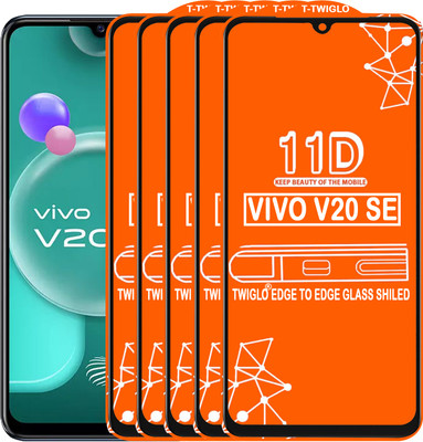 TWIGLO Edge To Edge Tempered Glass for VIVO V20SE(Pack of 5)
