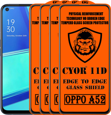 CYOR Edge To Edge Tempered Glass for OPPO A52(Pack of 4)