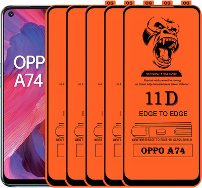 PFOAM Edge To Edge Tempered Glass for OPPO A74(Pack of 5)