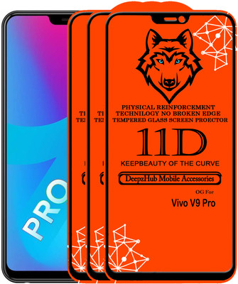 DeepzHub Edge To Edge Tempered Glass for Vivo V9 Pro(Pack of 3)