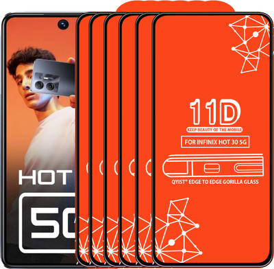 Qyist Edge To Edge Tempered Glass for Infinix Hot 30 5G(Pack of 6)