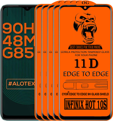 CYOR Edge To Edge Tempered Glass for INFINIX HOT 10S(Pack of 5)