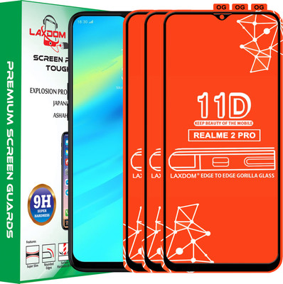 Laxdom Edge To Edge Tempered Glass for Realme 2 Pro(Pack of 3)