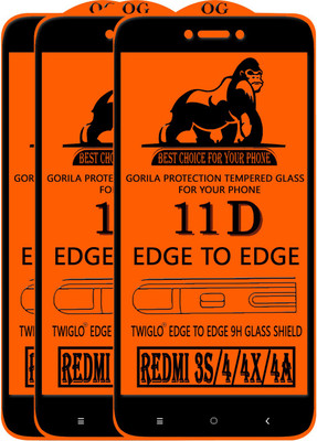 TWIGLO Edge To Edge Tempered Glass for Mi Redmi 3S(Pack of 3)