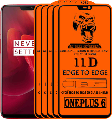 CYOR Edge To Edge Tempered Glass for OnePlus 6(Pack of 5)