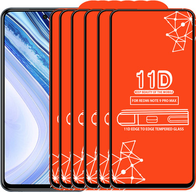 Roxel Edge To Edge Tempered Glass for Redmi Note 9 Pro Max(Pack of 6)