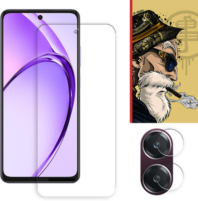 SOMTONE Edge To Edge Tempered Glass for Oppo A3 4G Tempered Glass Screen Protector | Anti-Scratch | Edge to Edge Full Coverage | 9H Hardness ( 1 FRONT SCREEN GUARD + 1 CAMERA LENS PROTECTOR + 1 FREE BACK EMBOSSED SKIN001 )(Pack of 1)